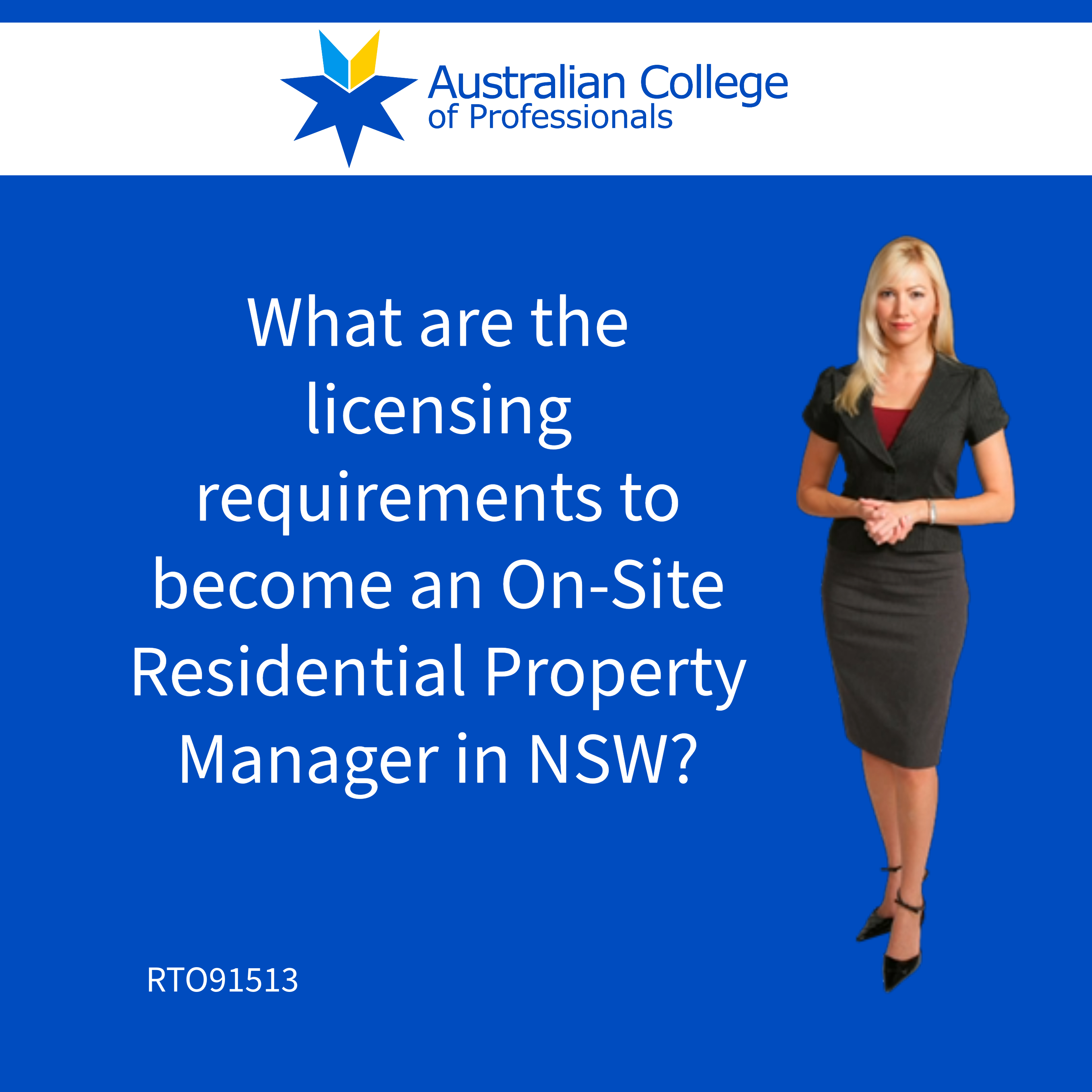 What are the licensing requirements to become an On-Site Residential Property Manager in NSW?