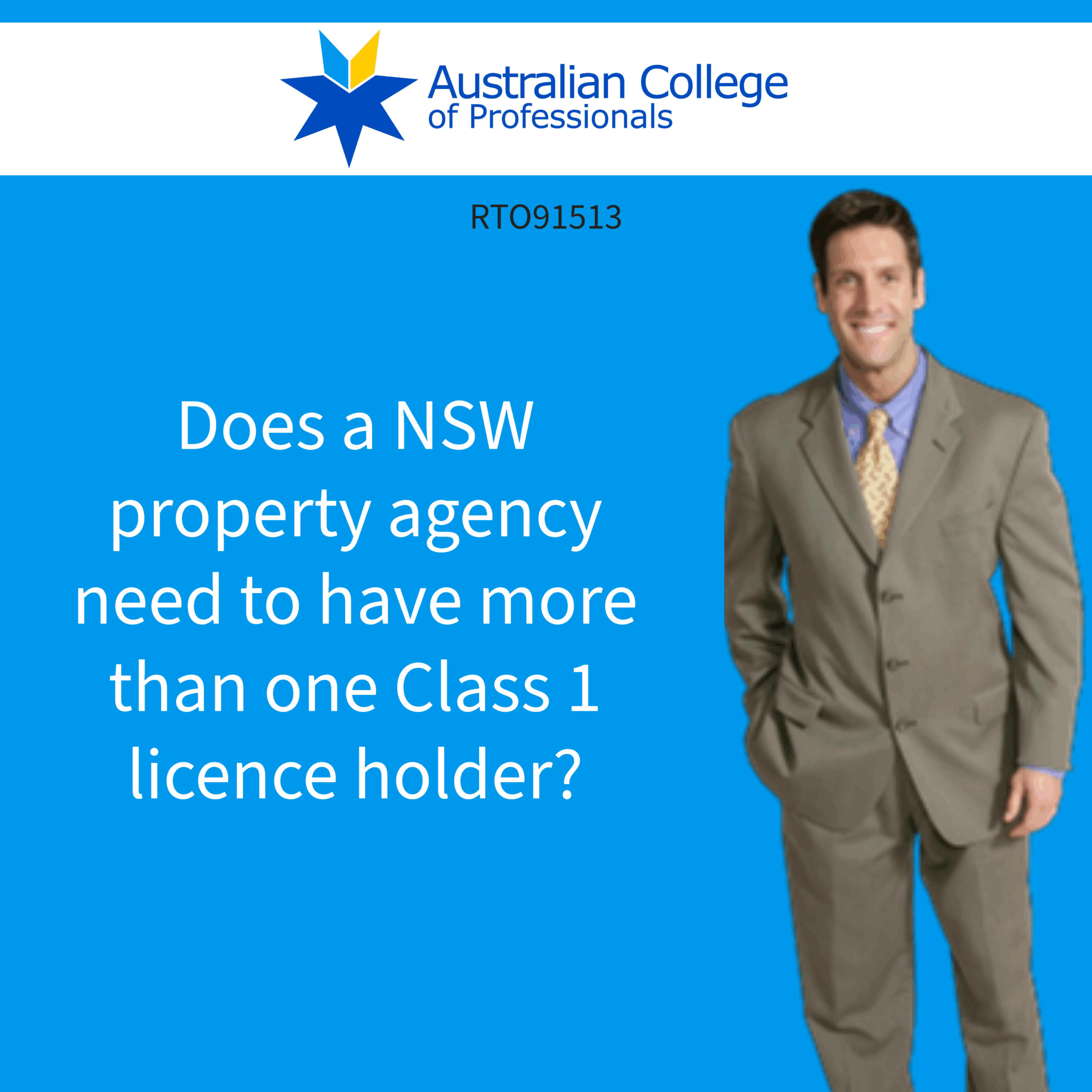 Does a NSW property agency need to have more than one Class 1 licence holder?
