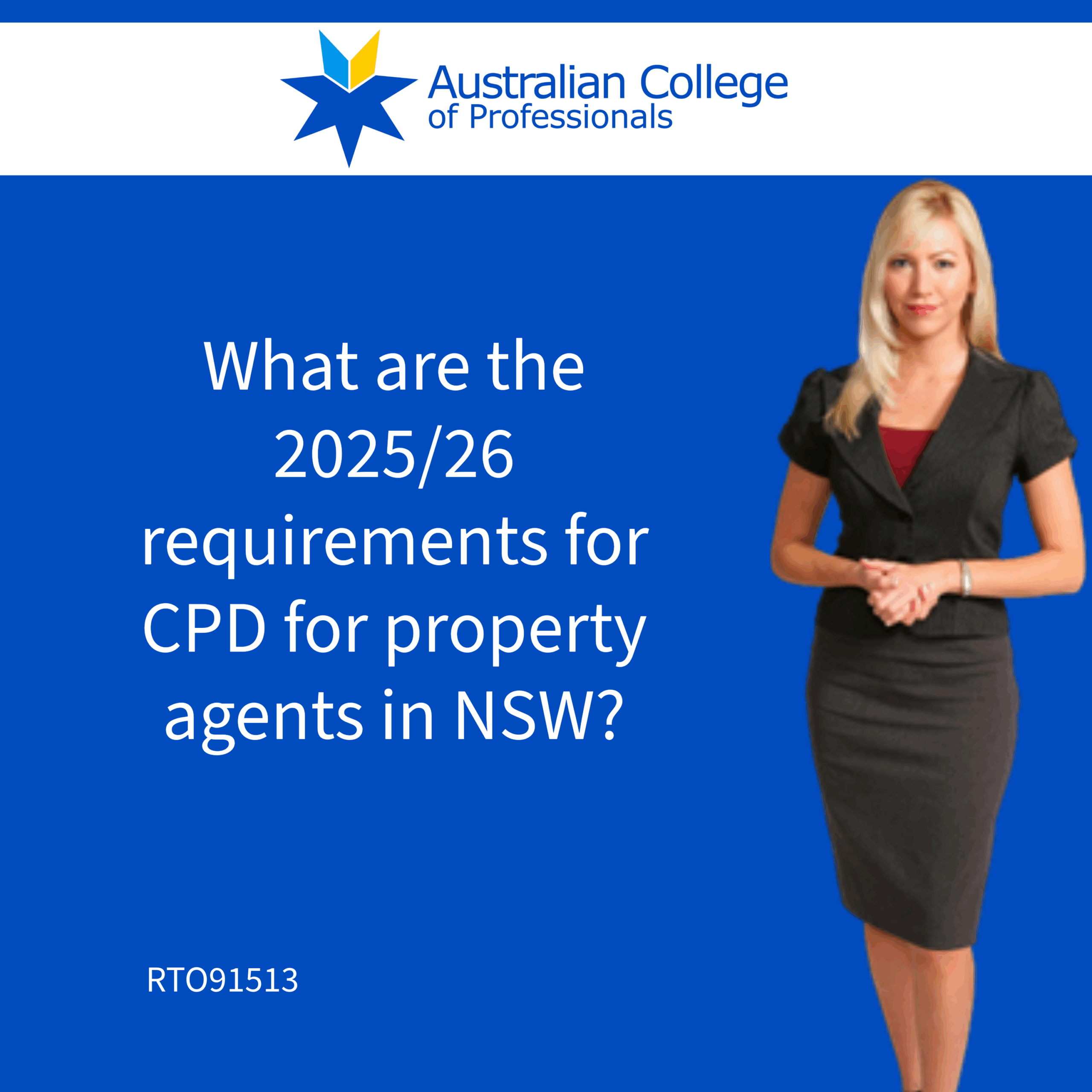 What are the 2025/26 requirements for CPD for property agents in NSW?